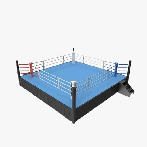 Boxing Ring International Portable Folding Platform Raised 1m High, 4 Ropes, Cushions, Side Chair, 3 Ladder, Complete Set With Namada & Tarpaulin