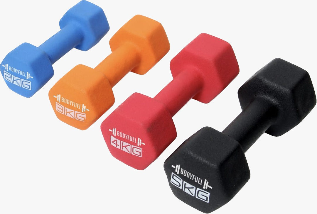BodyFuel Neoprene Coated Dumbbell for Home Gym Exercises, Set of 2, 1Kg, 2Kg, 3kg, 4kg, 5kg, 6kg Kg x 2Pc