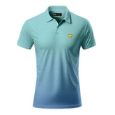 Jack Nicklaus Men's Printed Golf Polo T-Shirt - Shaded Blue