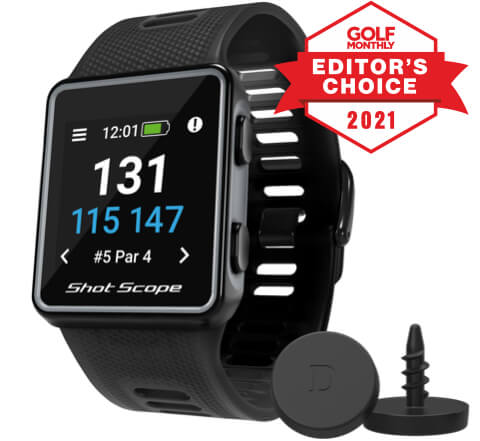Shot Scope V3 Black Gps Golf Watch With Automatic Performance Tracking
