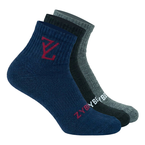 ZYBE Ecosoft Athletic Socks Pack of 3 Pairs