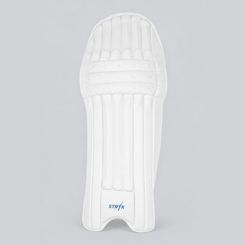 STRYK Cricket Batting Leg Guards for Men | Premium PU Facing | High Density Foam Padding | Lightweight Protection | White