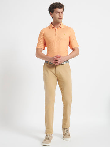 Men’s Solid Performance Golf Polo Shirt – Lightweight Breathable Fit (Orange)