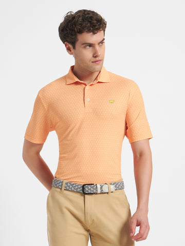 Men’s Solid Performance Golf Polo Shirt – Lightweight Breathable Fit (Orange)
