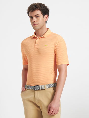 Men’s Solid Performance Golf Polo Shirt – Lightweight Breathable Fit (Orange)