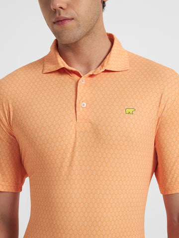 Men’s Solid Performance Golf Polo Shirt – Lightweight Breathable Fit (Orange)
