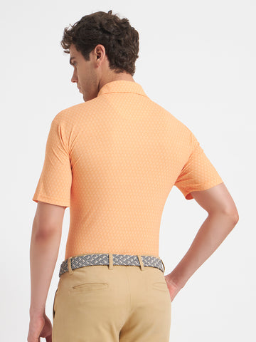 Men’s Solid Performance Golf Polo Shirt – Lightweight Breathable Fit (Orange)