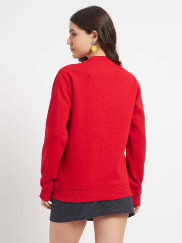 ZYBE Solid Crew Neck Sweatshirt for Women