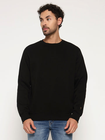 ZYBE Solid Crew Neck Sweatshirt for Men