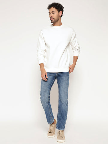 ZYBE Solid Crew Neck Sweatshirt for Men