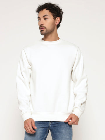 ZYBE Solid Crew Neck Sweatshirt for Men