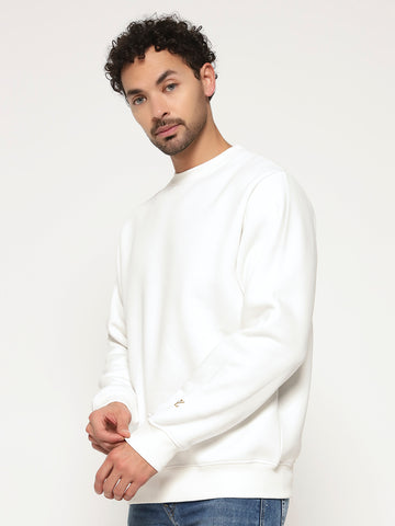 ZYBE Solid Crew Neck Sweatshirt for Men