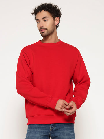 ZYBE Solid Crew Neck Sweatshirt for Men