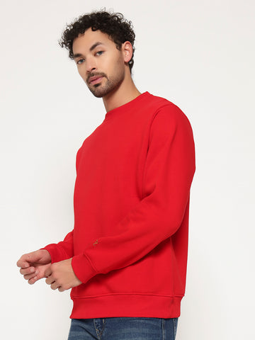 ZYBE Solid Crew Neck Sweatshirt for Men