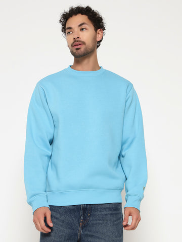 ZYBE Solid Crew Neck Sweatshirt for Men