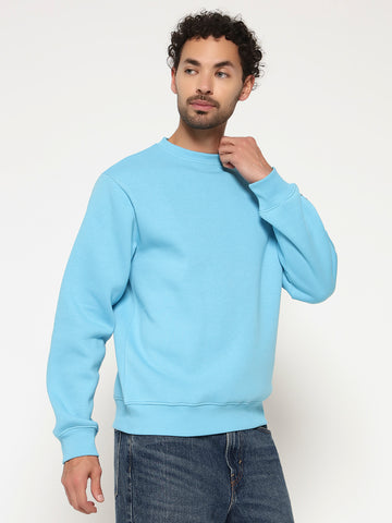 ZYBE Solid Crew Neck Sweatshirt for Men