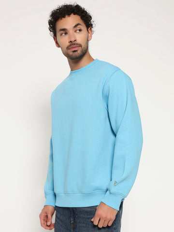 ZYBE Solid Crew Neck Sweatshirt for Men