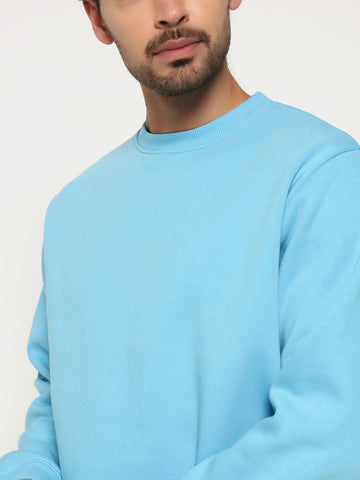 ZYBE Solid Crew Neck Sweatshirt for Men