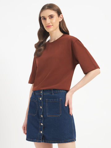 Oversized Essential T-Shirt For Women Cocoa Brown
