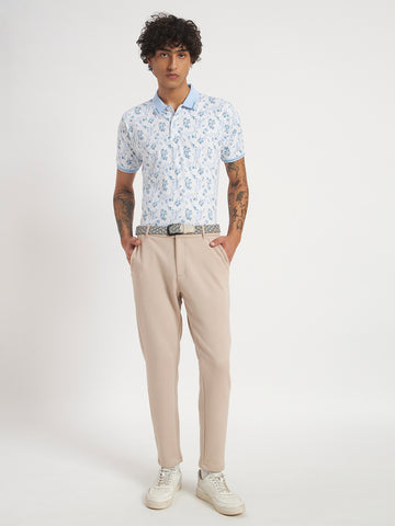 Sky Bloom Print Polo