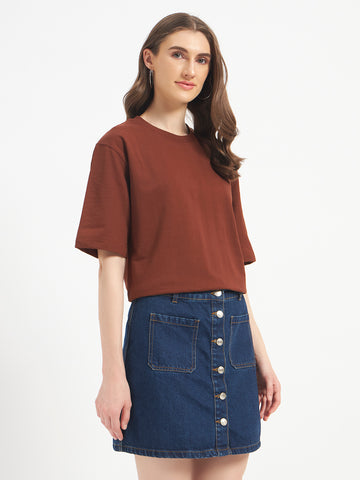 Oversized Essential T-Shirt For Women Cocoa Brown