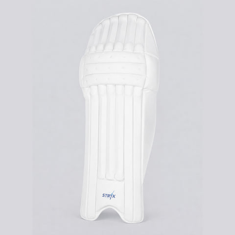 STRYK Cricket Batting Leg Guards for Men | Premium PU Facing | High Density Foam Padding | Lightweight Protection | White