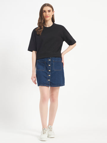 Oversized Essential T-Shirt For Women Washed Black