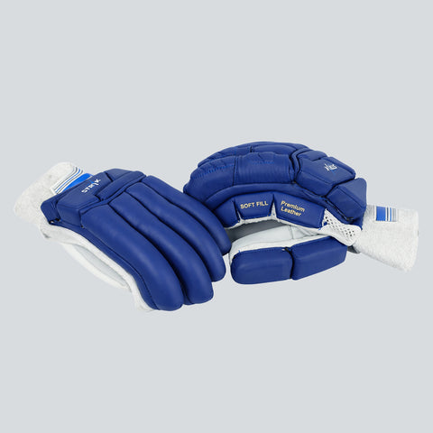 STRYK Cricket Batting Gloves for Men | Premium PU Leather | High Density Foam Padding | Soft Fill Palm | Velcro Closure | Blue & White