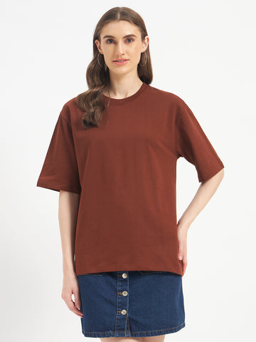 Oversized Essential T-Shirt For Women Cocoa Brown
