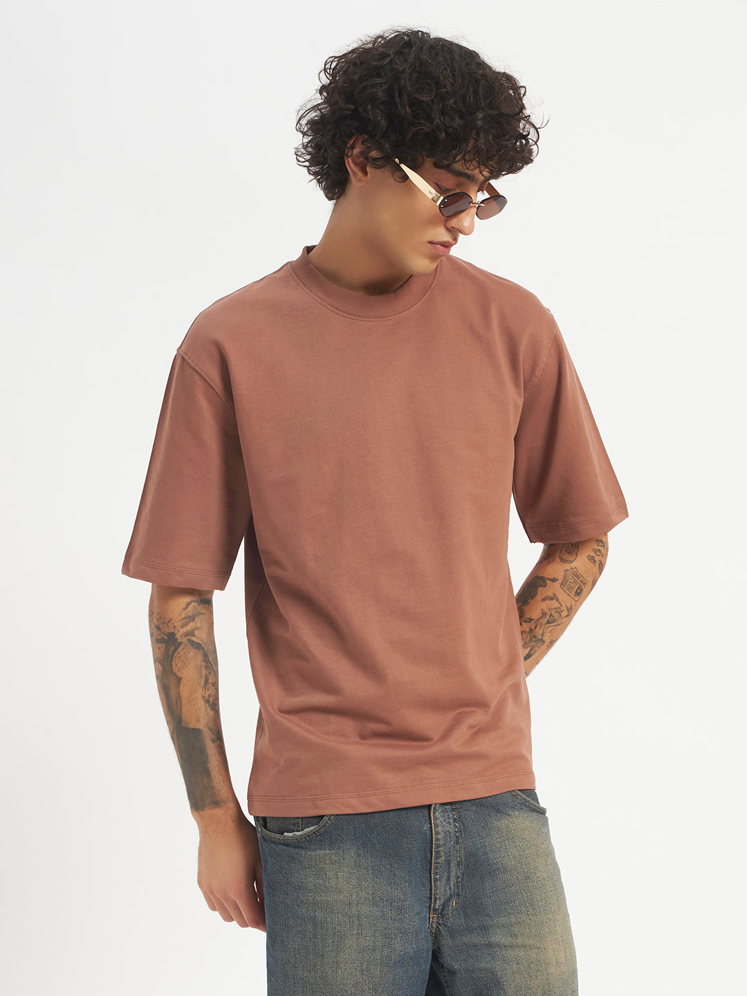 Oversized Essential T-Shirt For Men Rose Taupe