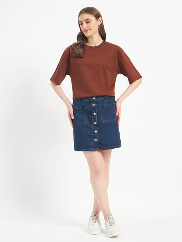 Oversized Essential T-Shirt For Women Cocoa Brown