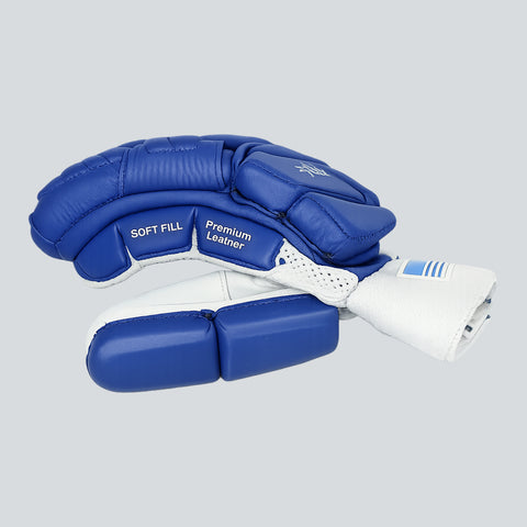 STRYK Cricket Batting Gloves for Men | Premium PU Leather | High Density Foam Padding | Soft Fill Palm | Velcro Closure | Blue & White
