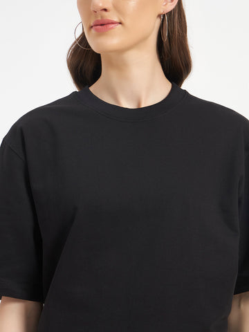 Oversized Essential T-Shirt For Women Washed Black