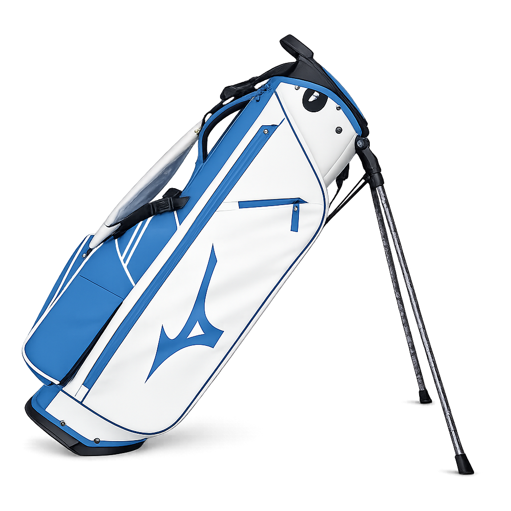 Mizuno BR-DX Golf Stand Bag – White/Blue | Lightweight Premium Carry Bag with Dual Strap