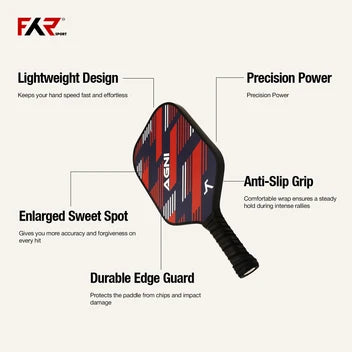 AGNI Carbon Fiber Pickleball Paddle for Power & Precision