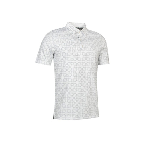 Glenmuir Men's Eagle Golf Polo - White/Light Grey