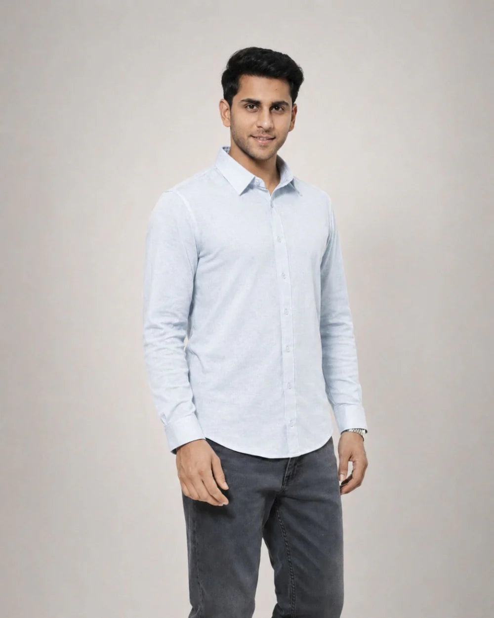 ZYBE Breeze Blue Linen Shirt